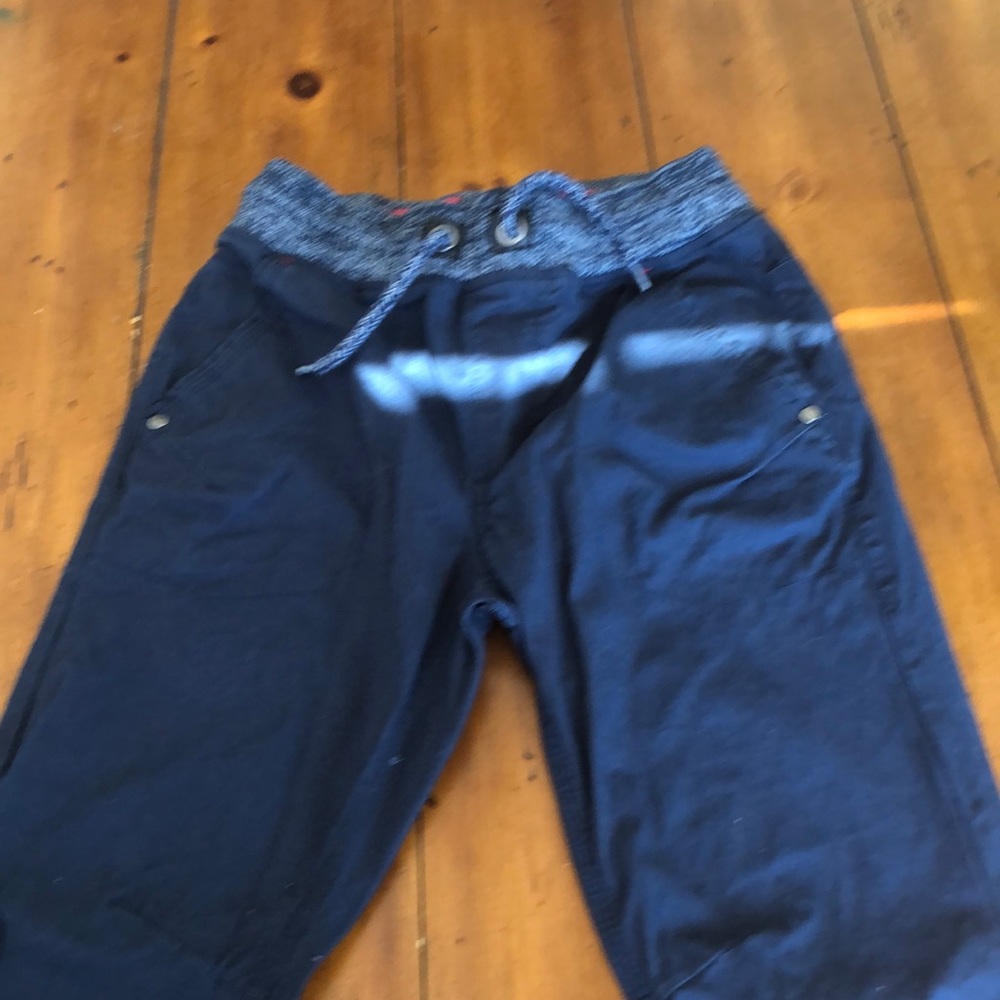 Drawstring boys navy cotton pants